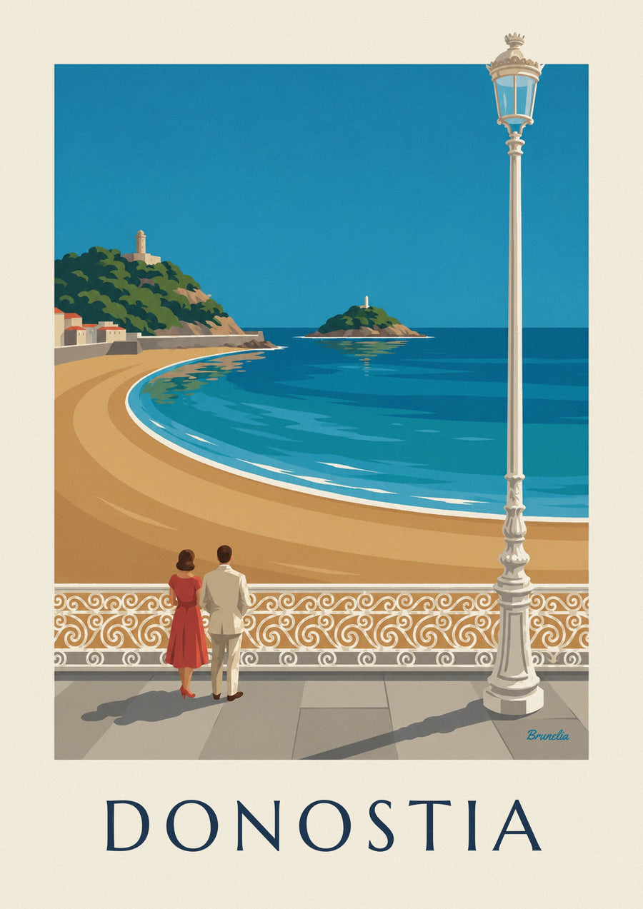 Poster strand La Concha in San Sebastián